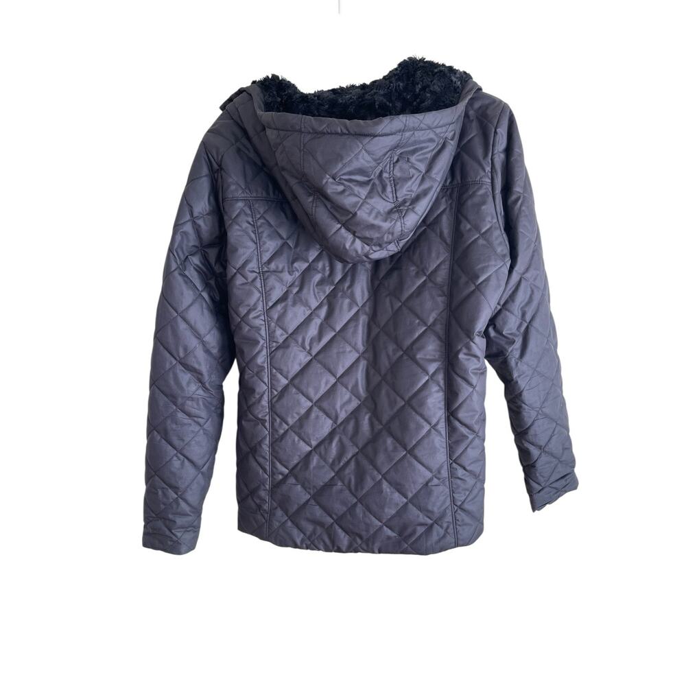 Columbia Copper Crest Hooded Jacket Cozy Quilted Sherpa Lined Black Womens Sz L - Picture 5 of 12